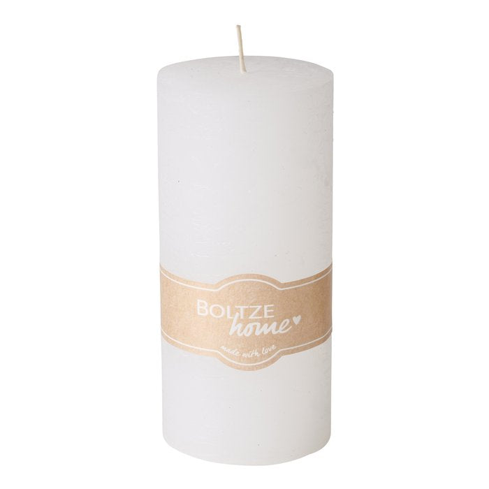 Bougie décorative cylindrique H 15 cm - Blanc crème