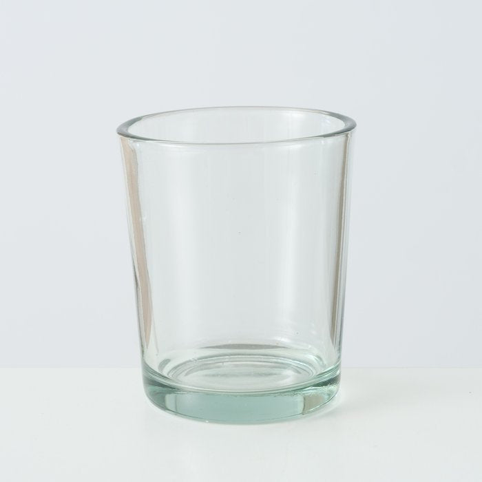 Photophores tressés avec verre - Duo naturel fait main