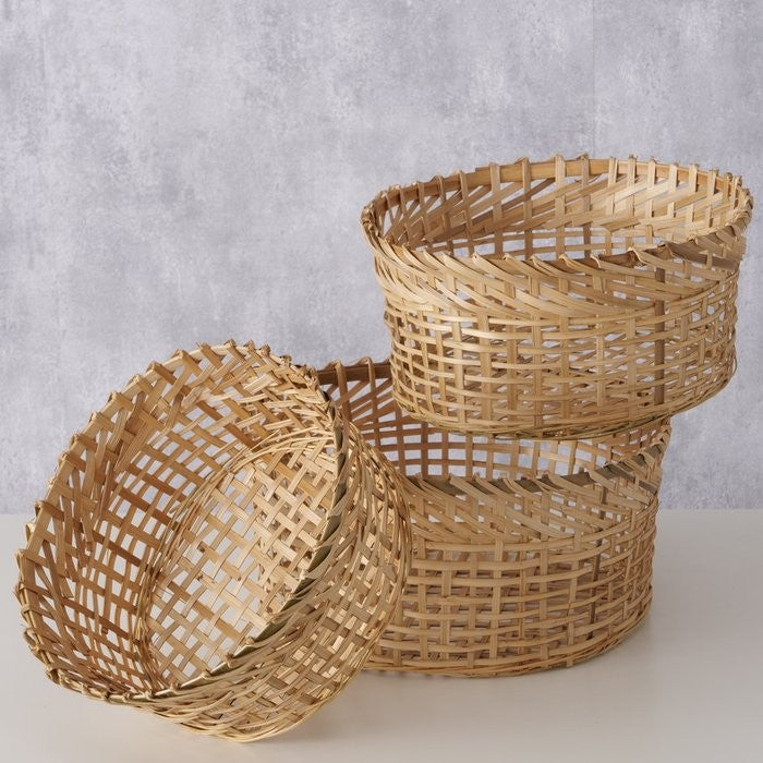Panier Bando tressé en bambou- Trio fait main