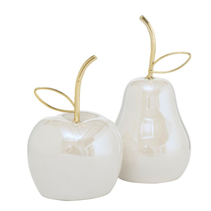 Objet décoratif en céramique Mura - Blanc perlé