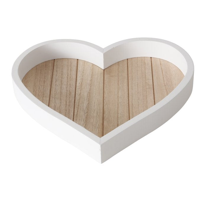 Plateau Herz décoratif cœur en bois - Deux coloris
